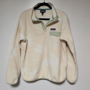Patagonia synchilla Fleece Hawaiian palm print pullover (RARE) size large.
